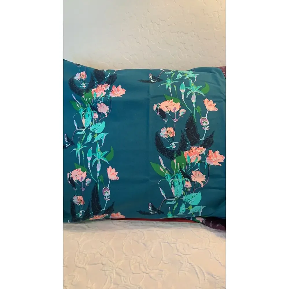 Handmade Floral Pillowcases, Anna Maria Horner Teal Peach Print